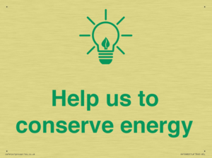 Help us to conserve energy 